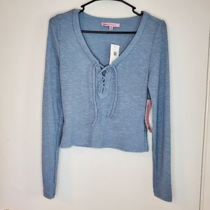 Crave Fame Womens's Junios Cozy Rib knit long sleeve M